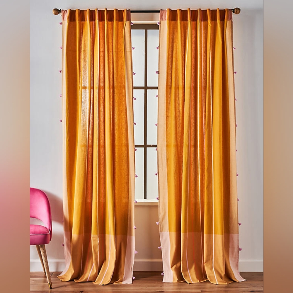 NWT Anthropologie Bristol Curtains Maize 50"x96" (set of 2)